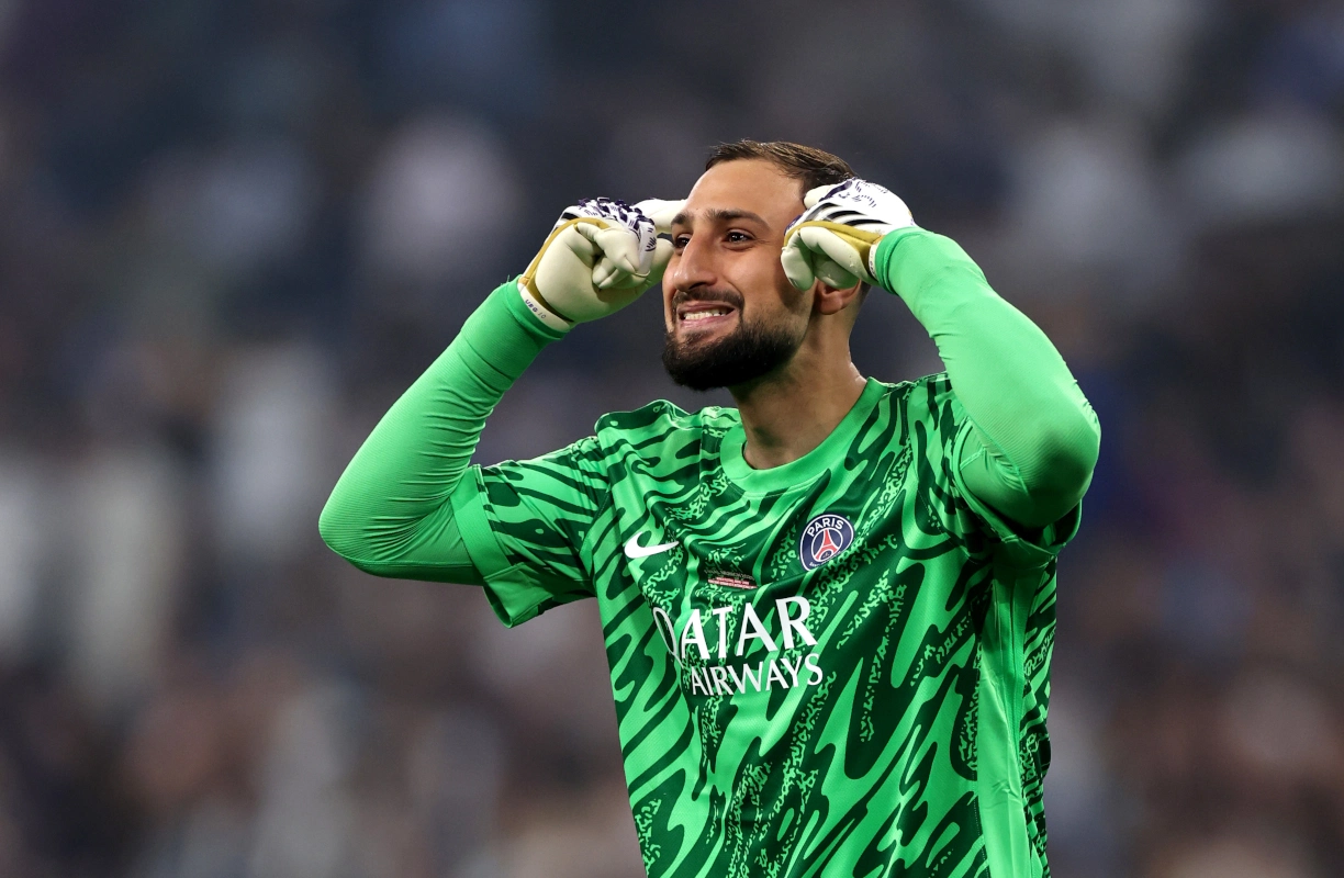 Gianluigi Donnarumma kiper PSG saat pertandingan Liga Champions