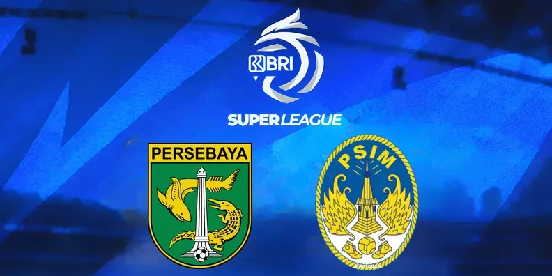 Logo Persebaya Surabaya dan PSIM Yogyakarta pada laga pembuka di GBT