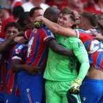 Selebrasi pemain Crystal Palace usai menumbangkan Liverpool di Community Shield 2025
