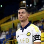 Cristiano Ronaldo merayakan gol di laga pramusim Al Nassr 2025