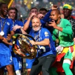 Skuad Chelsea merayakan kemenangan Piala Dunia Antarklub 2025 bersama Enzo Maresca
