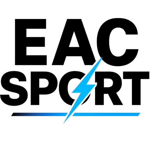 Logo eac-w berwarna biru dengan latar putih